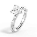 Adrienne Heart Cut Lab Grown Diamond Platinum Engagement Ring - View 3