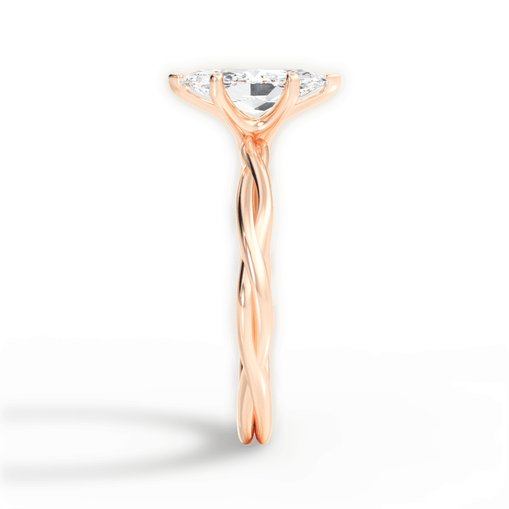Adrienne Marquise Cut Lab Grown Diamond 18Kt Rose Gold Engagement Ring - View 2