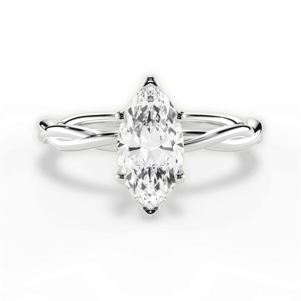 Adrienne Marquise Cut Lab Grown Diamond 18Kt White Gold Engagement Ring
