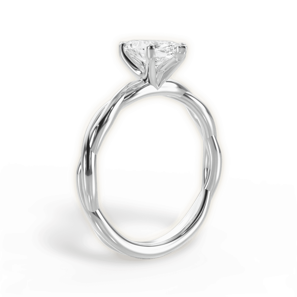Adrienne Marquise Cut Lab Grown Diamond 14Kt White Gold Engagement Ring - View 2