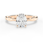 Adrienne Oval Cut Lab Grown Diamond 18Kt Rose Gold Engagement Ring