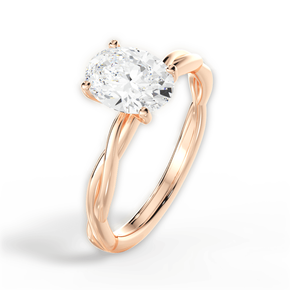 Adrienne Oval Cut Lab Grown Diamond 18Kt Rose Gold Engagement Ring - View 4