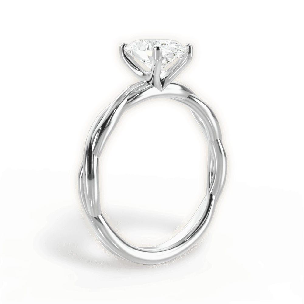 Adrienne Oval Cut Lab Grown Diamond 18Kt White Gold Engagement Ring - View 3