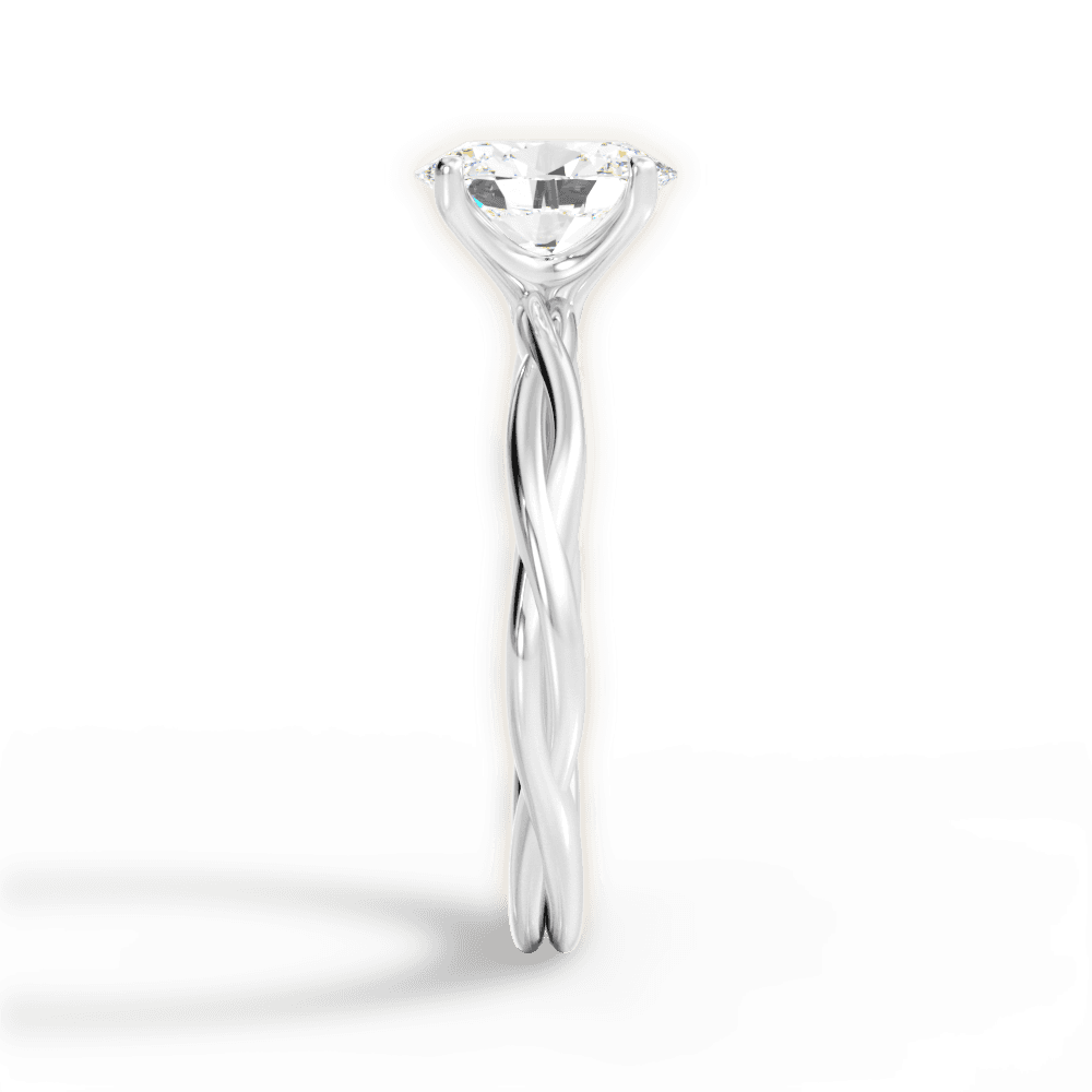 Adrienne Oval Cut Lab Grown Diamond 18Kt White Gold Engagement Ring - View 2