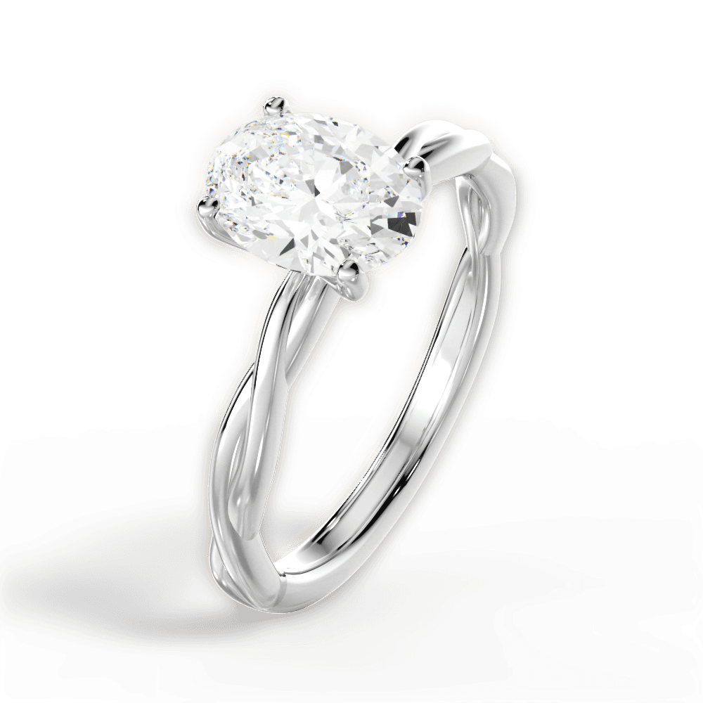 Adrienne Oval Cut Lab Grown Diamond Platinum Engagement Ring - View 4