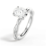 Adrienne Oval Cut Lab Grown Diamond 18Kt White Gold Engagement Ring - View 4