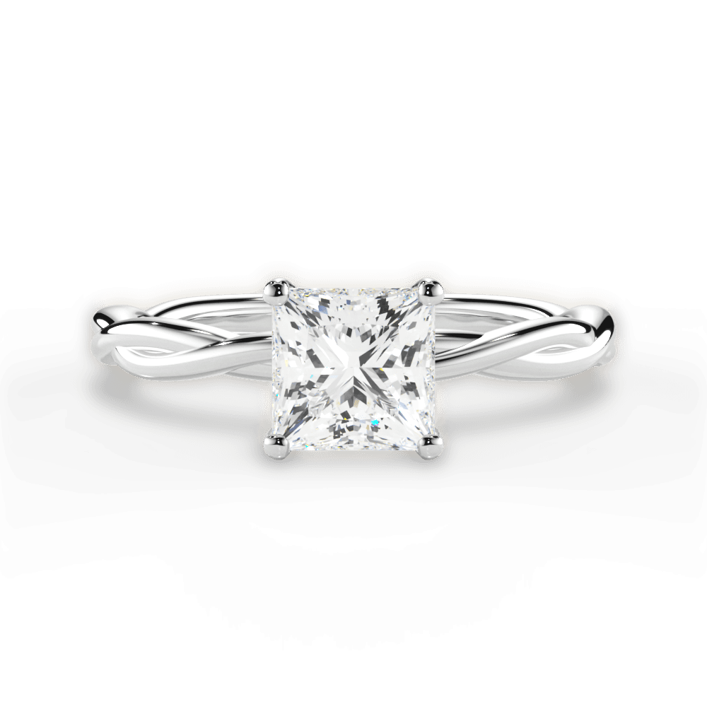 Adrienne Princess Cut Lab Grown Diamond 18Kt White Gold Engagement Ring