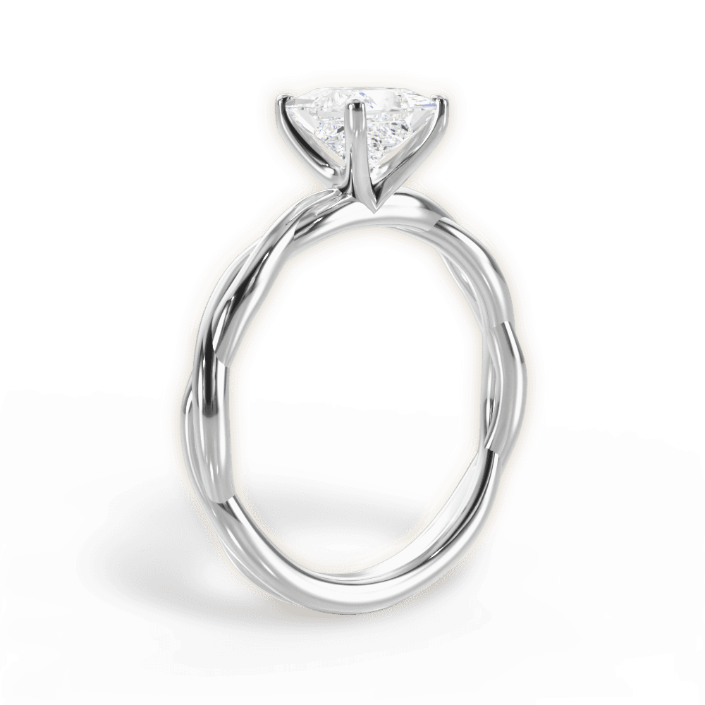 Adrienne Princess Cut Lab Grown Diamond 18Kt White Gold Engagement Ring - View 2