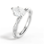 Adrienne Pear Cut Lab Grown Diamond Platinum Engagement Ring - View 2