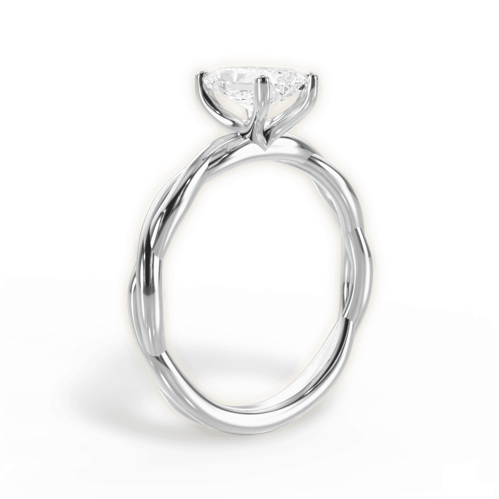 Adrienne Radiant Cut Lab Grown Diamond 18Kt White Gold Engagement Ring - View 2
