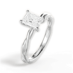 Adrienne Radiant Cut Lab Grown Diamond 18Kt White Gold Engagement Ring - View 4