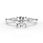 Adrienne Round Cut Lab Grown Diamond 18Kt White Gold Engagement Ring