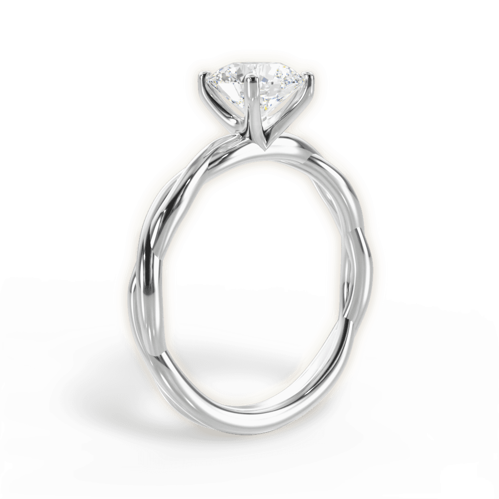 Adrienne Round Cut Lab Grown Diamond 18Kt White Gold Engagement Ring - View 2