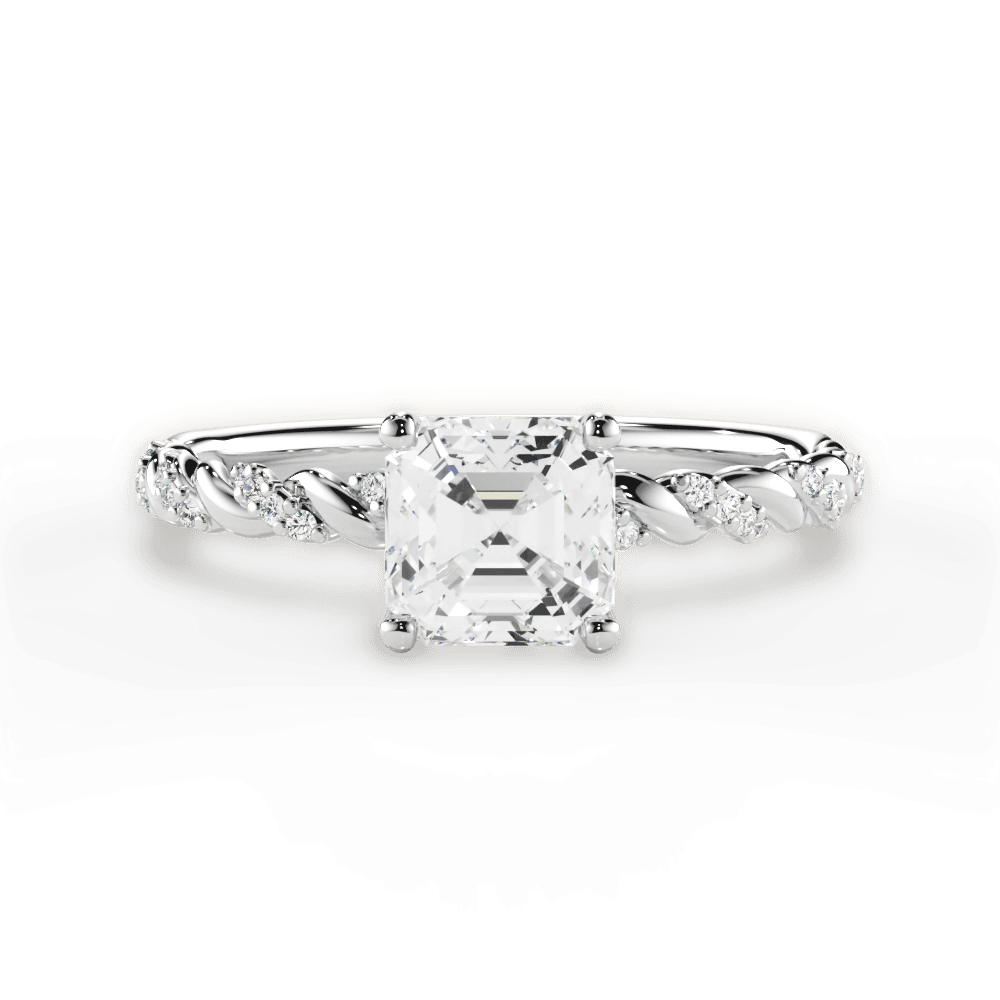 Cindy Asscher Cut Lab Grown Diamond Platinum Engagement Ring
