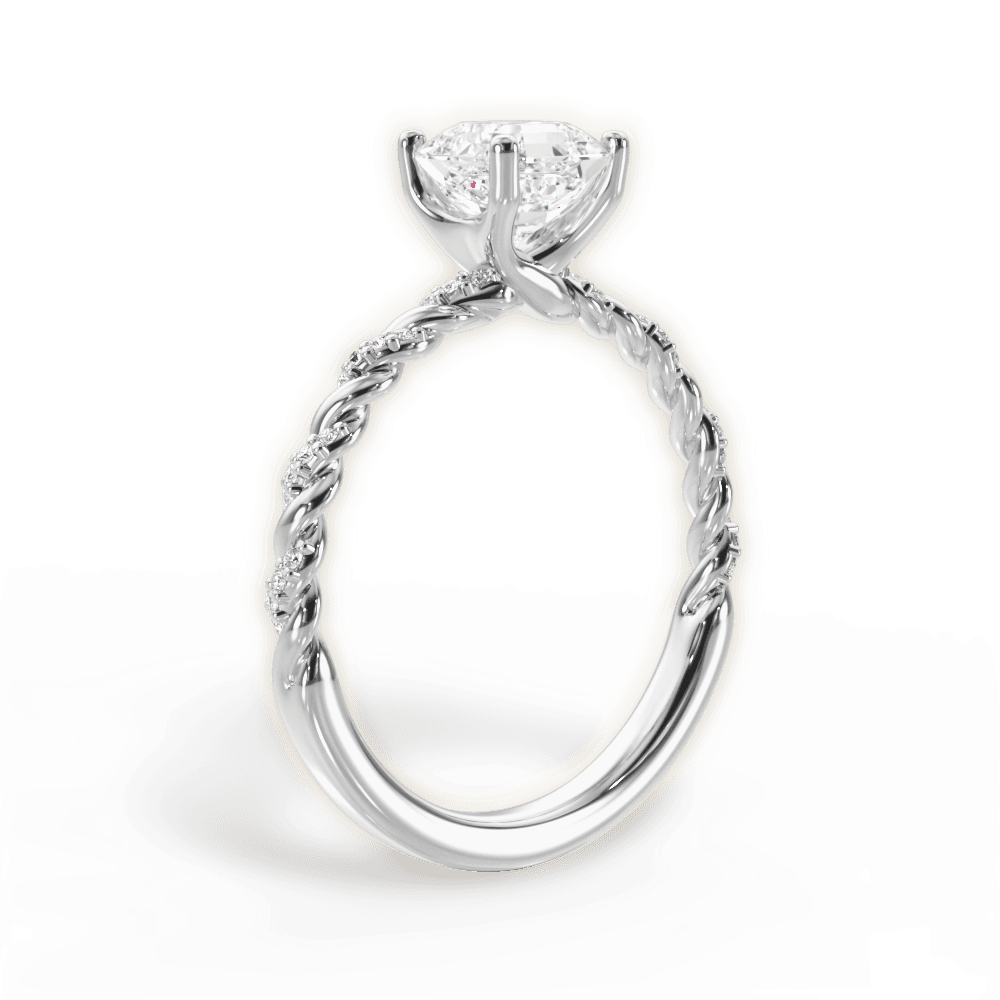 Cindy Asscher Cut Lab Grown Diamond 14Kt White Gold Engagement Ring - View 2