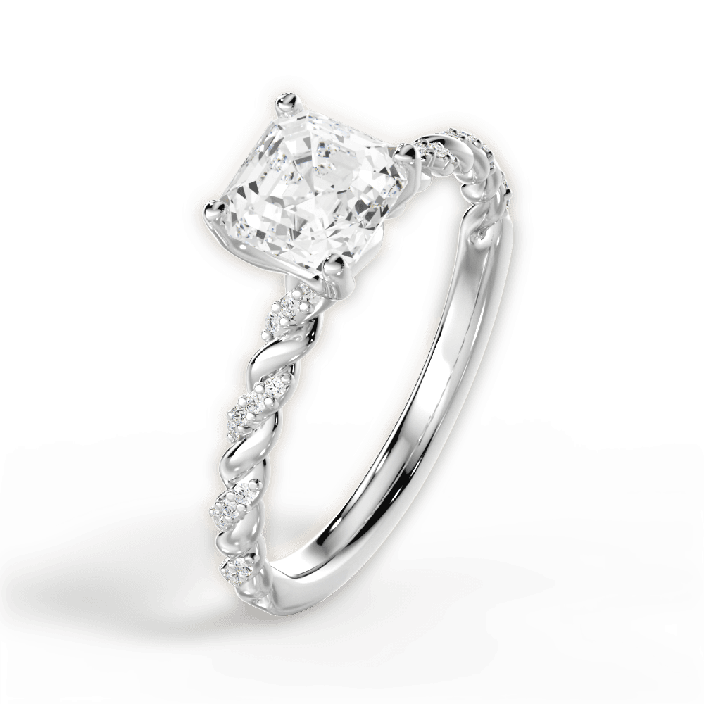 Cindy Asscher Cut Lab Grown Diamond 14Kt White Gold Engagement Ring - View 3