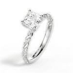 Cindy Asscher Cut Lab Grown Diamond Platinum Engagement Ring - View 3