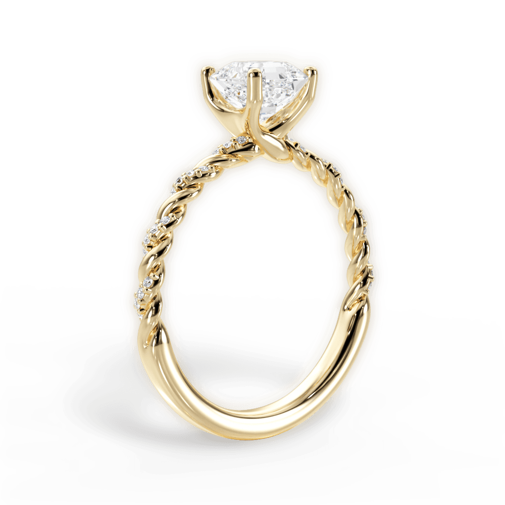 Cindy Asscher Cut Lab Grown Diamond 18Kt Yellow Gold Engagement Ring - View 4