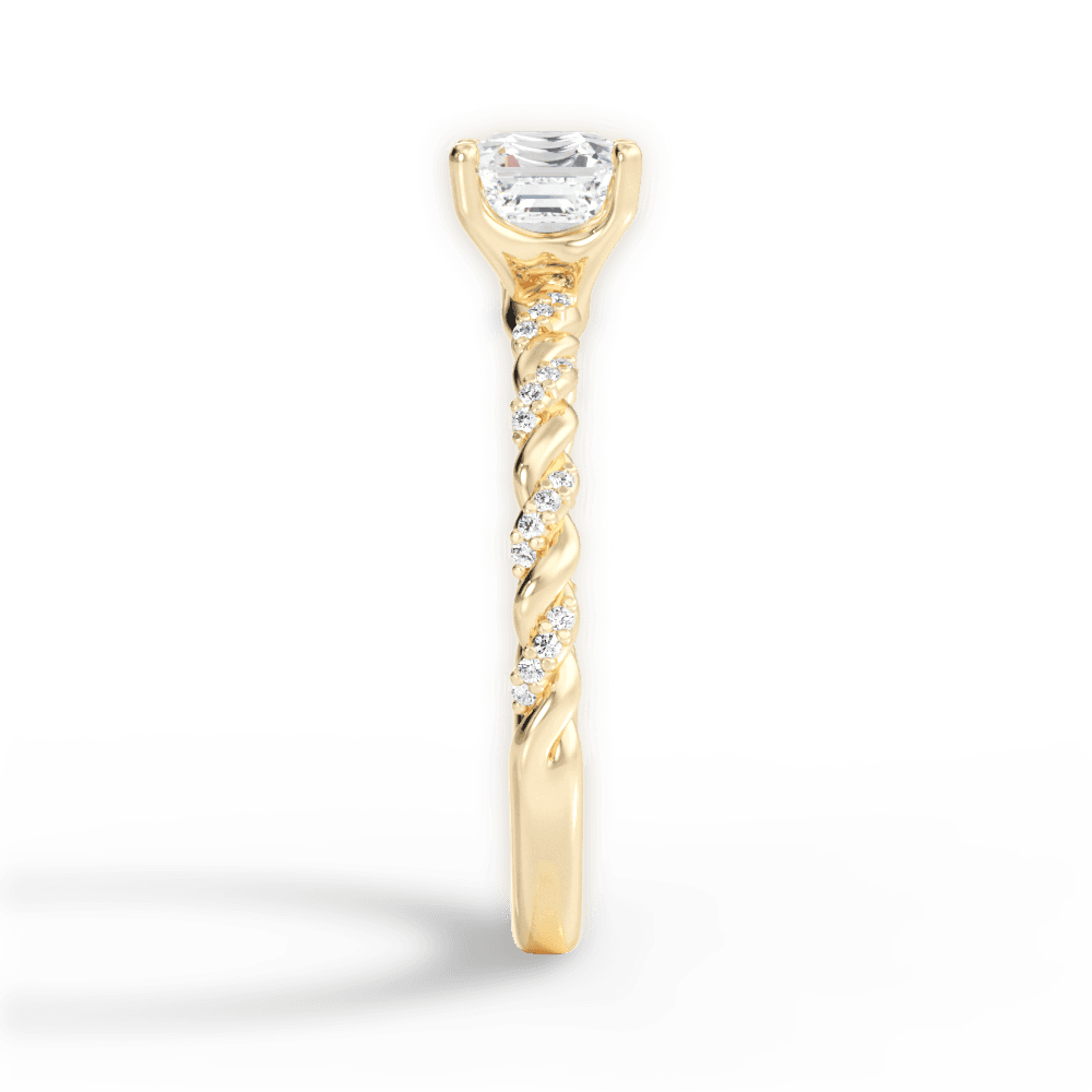 Cindy Asscher Cut Lab Grown Diamond 18Kt Yellow Gold Engagement Ring - View 2