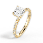 Cindy Asscher Cut Lab Grown Diamond 18Kt Yellow Gold Engagement Ring - View 3