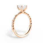 Cindy Cushion Cut Lab Grown Diamond 18Kt Rose Gold Engagement Ring - View 3