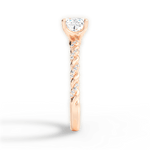 Cindy Cushion Cut Lab Grown Diamond 18Kt Rose Gold Engagement Ring - View 4