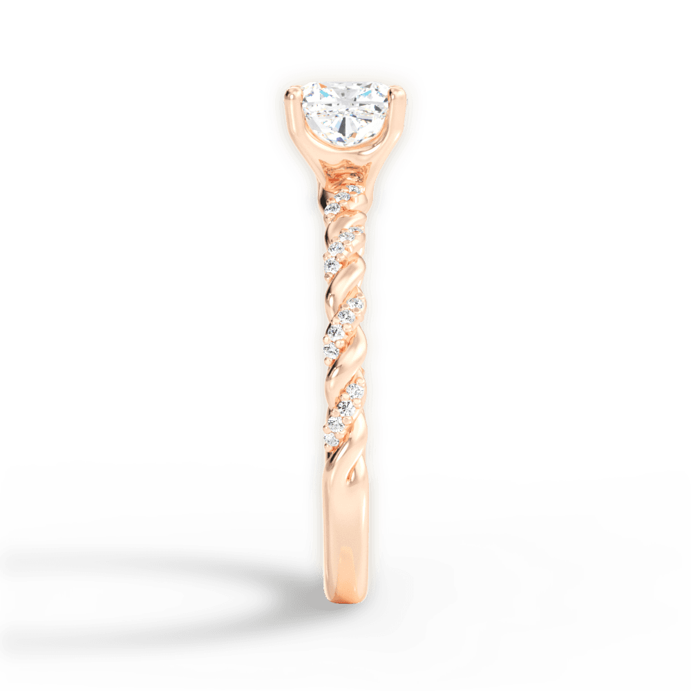 Cindy Cushion Cut Lab Grown Diamond 18Kt Rose Gold Engagement Ring - View 4