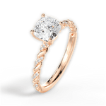 Cindy Cushion Cut Lab Grown Diamond 18Kt Rose Gold Engagement Ring - View 2