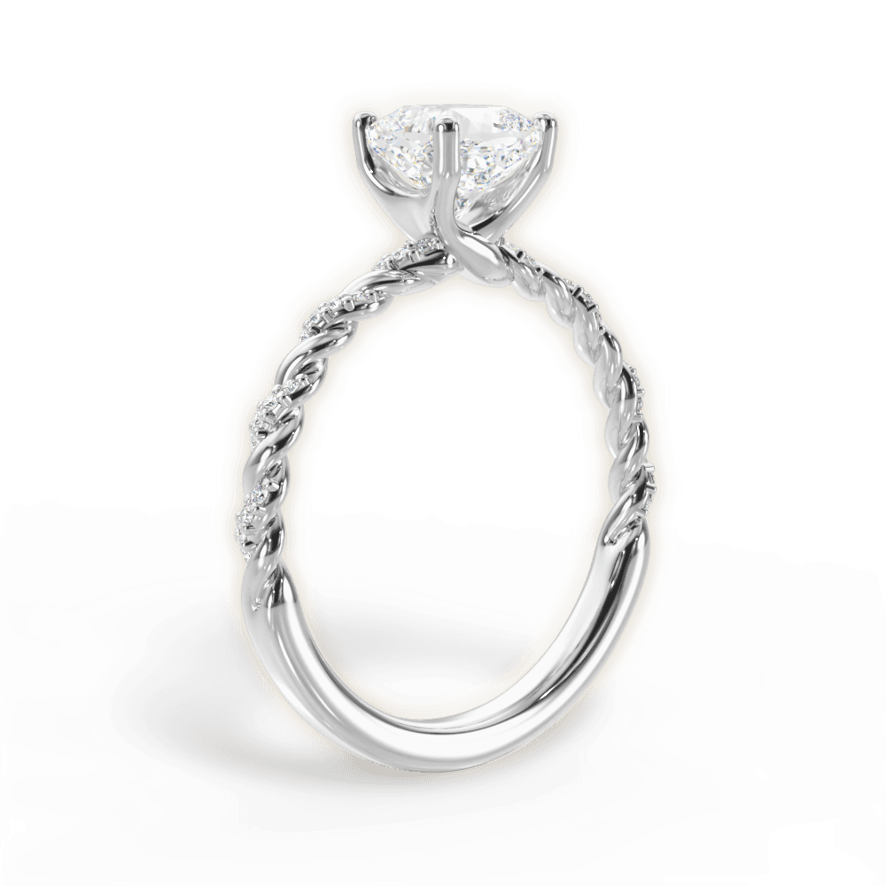 Cindy Cushion Cut Lab Grown Diamond 18Kt White Gold Engagement Ring - View 2