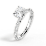 Cindy Cushion Cut Lab Grown Diamond Platinum Engagement Ring - View 3
