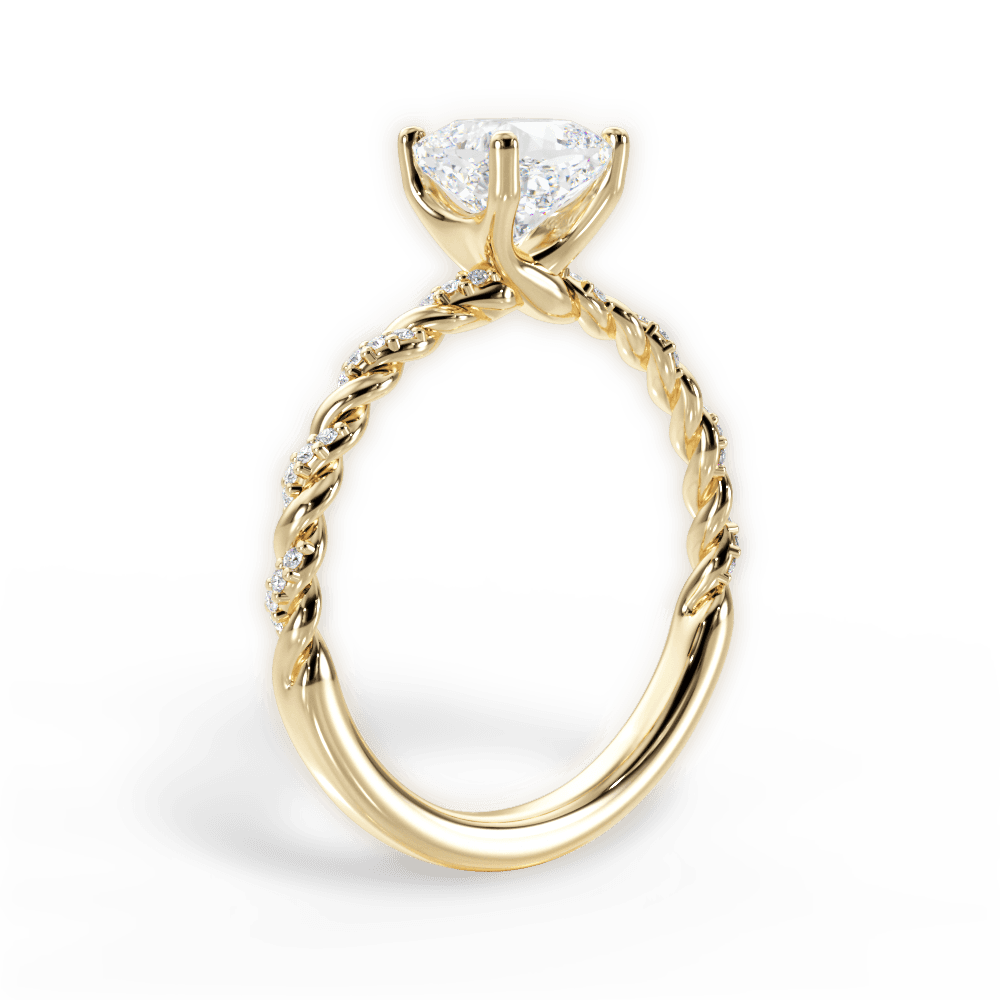 Cindy Cushion Cut Lab Grown Diamond 18Kt Yellow Gold Engagement Ring - View 4