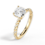 Cindy Cushion Cut Lab Grown Diamond 18Kt Yellow Gold Engagement Ring - View 3