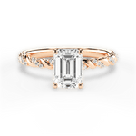 Cindy Emerald Cut Lab Grown Diamond 18Kt Rose Gold Engagement Ring