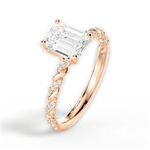 Cindy Emerald Cut Lab Grown Diamond 18Kt Rose Gold Engagement Ring - View 3