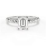 Cindy Emerald Cut Lab Grown Diamond Platinum Engagement Ring