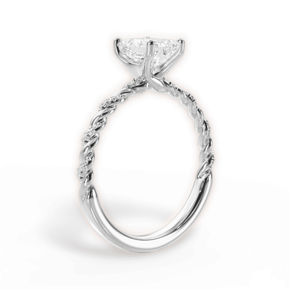Cindy Emerald Cut Lab Grown Diamond 18Kt White Gold Engagement Ring - View 3