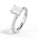 Cindy Emerald Cut Lab Grown Diamond Platinum Engagement Ring - View 4