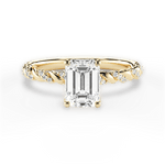 Cindy Emerald Cut Lab Grown Diamond 18Kt Yellow Gold Engagement Ring