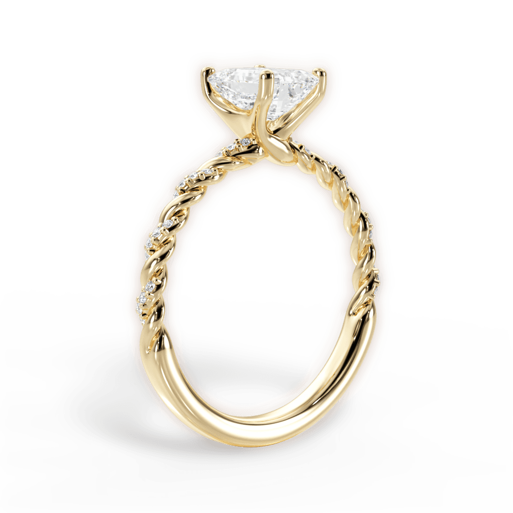 Cindy Emerald Cut Lab Grown Diamond 18Kt Yellow Gold Engagement Ring - View 3