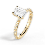 Cindy Emerald Cut Lab Grown Diamond 18Kt Yellow Gold Engagement Ring - View 2