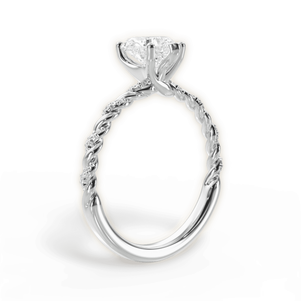 Cindy Heart Cut Lab Grown Diamond Platinum Engagement Ring - View 3