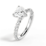 Cindy Heart Cut Lab Grown Diamond 18Kt White Gold Engagement Ring - View 4