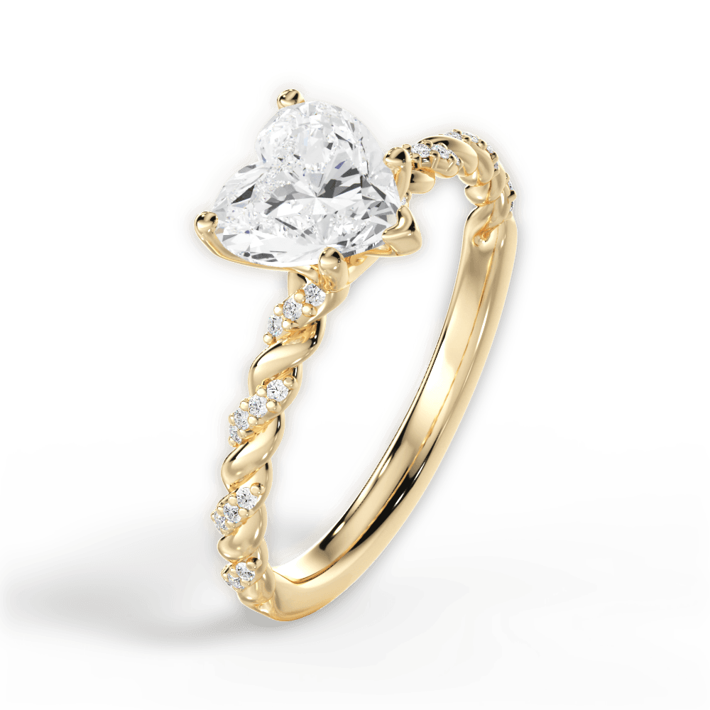 Cindy Heart Cut Lab Grown Diamond 18Kt Yellow Gold Engagement Ring - View 2