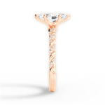 Cindy Marquise Cut Lab Grown Diamond 18Kt Rose Gold Engagement Ring - View 2