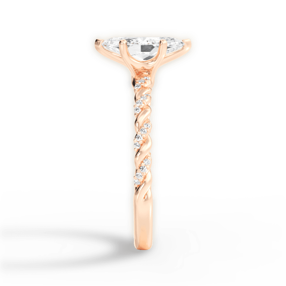 Cindy Marquise Cut Lab Grown Diamond 18Kt Rose Gold Engagement Ring - View 2
