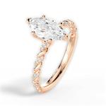 Cindy Marquise Cut Lab Grown Diamond 18Kt Rose Gold Engagement Ring - View 3