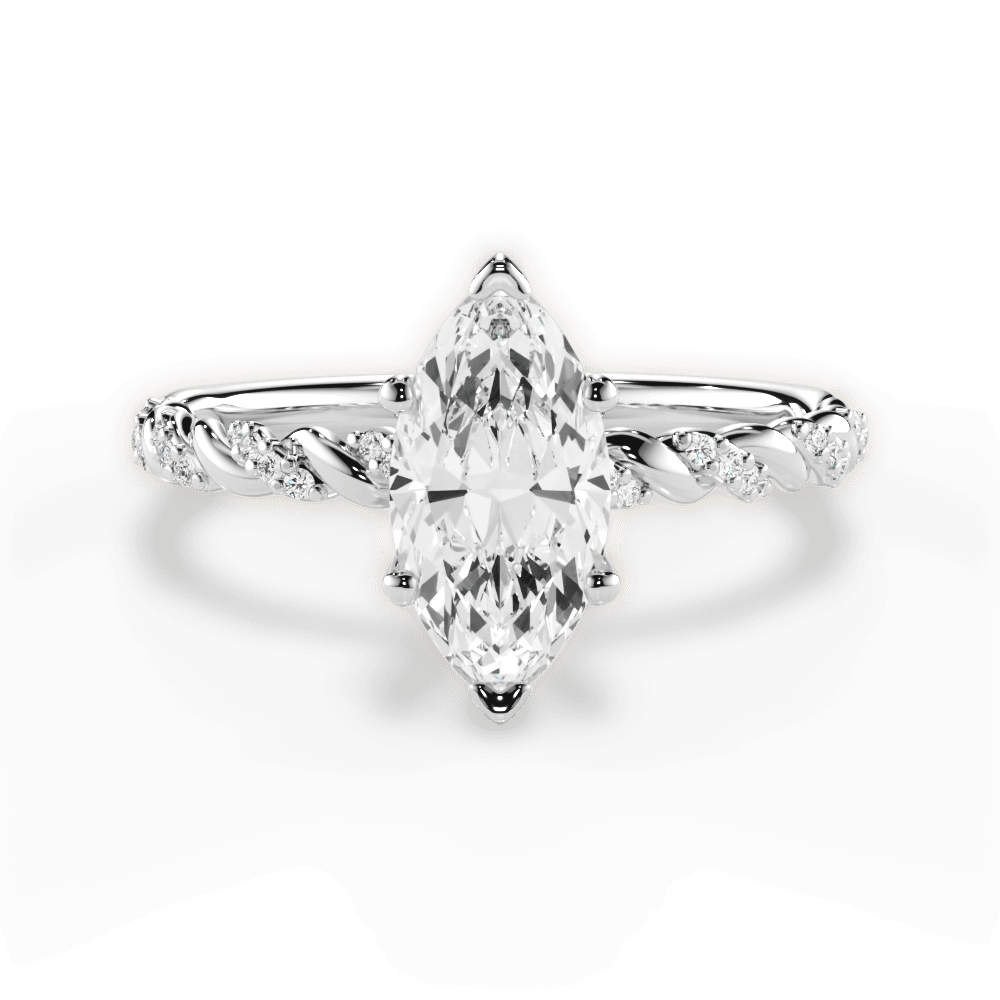 Cindy Marquise Cut Lab Grown Diamond Platinum Engagement Ring
