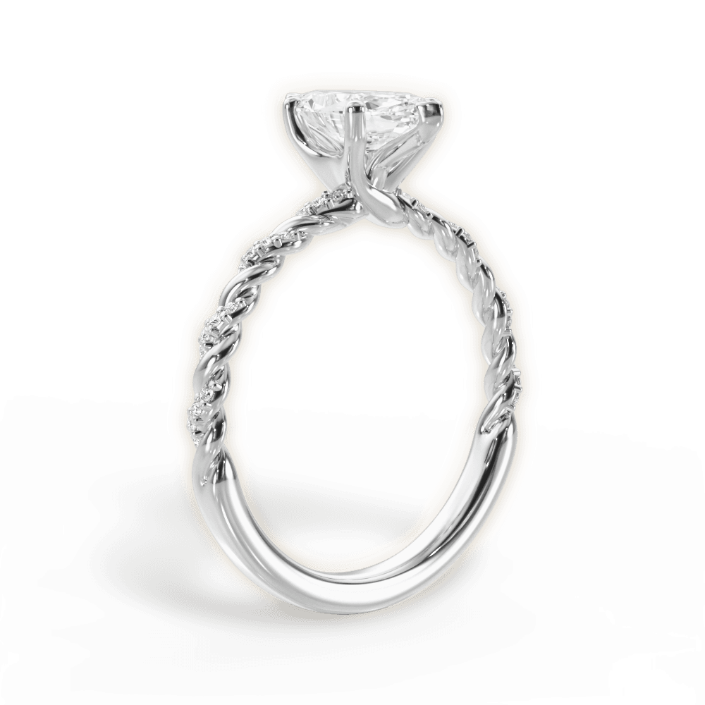 Cindy Marquise Cut Lab Grown Diamond 18Kt White Gold Engagement Ring - View 2