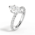 Cindy Marquise Cut Lab Grown Diamond 14Kt White Gold Engagement Ring - View 4
