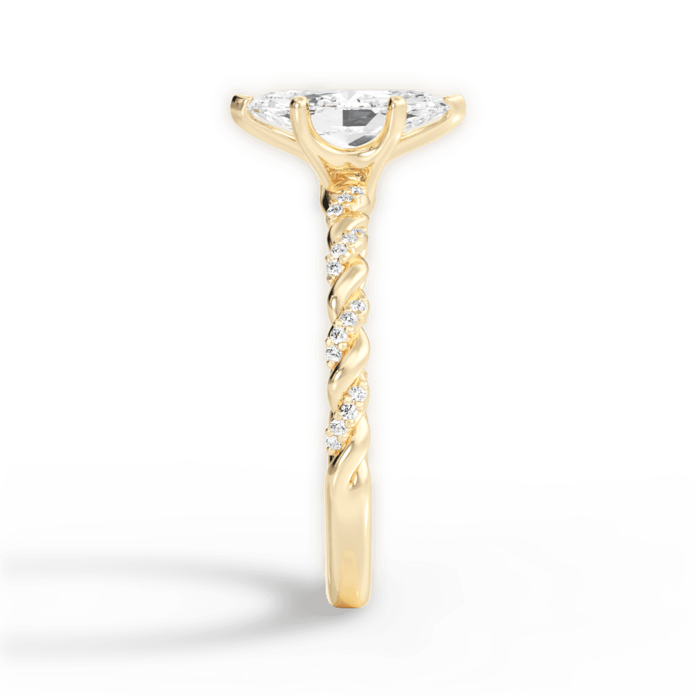 Cindy Marquise Cut Lab Grown Diamond 18Kt Yellow Gold Engagement Ring - View 4